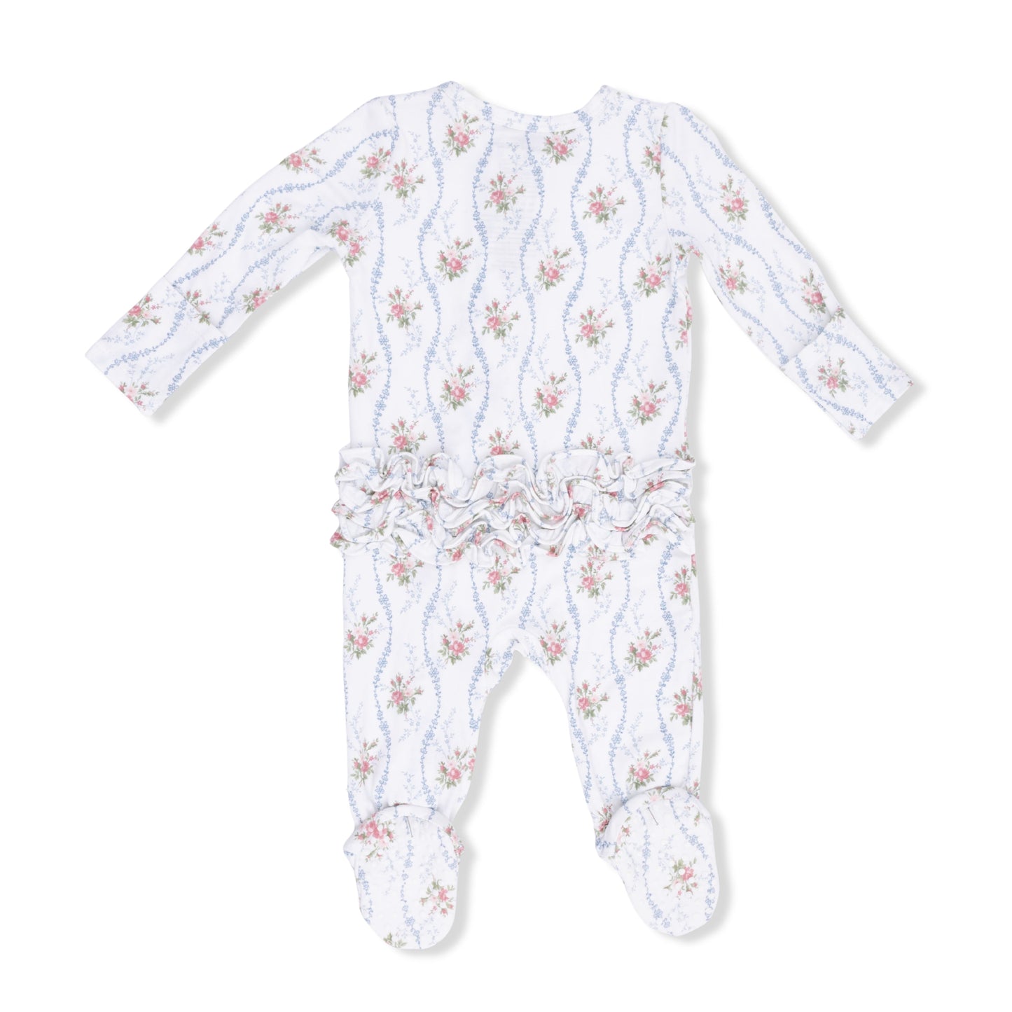 Heirloom Rose Stripe Zip Footie