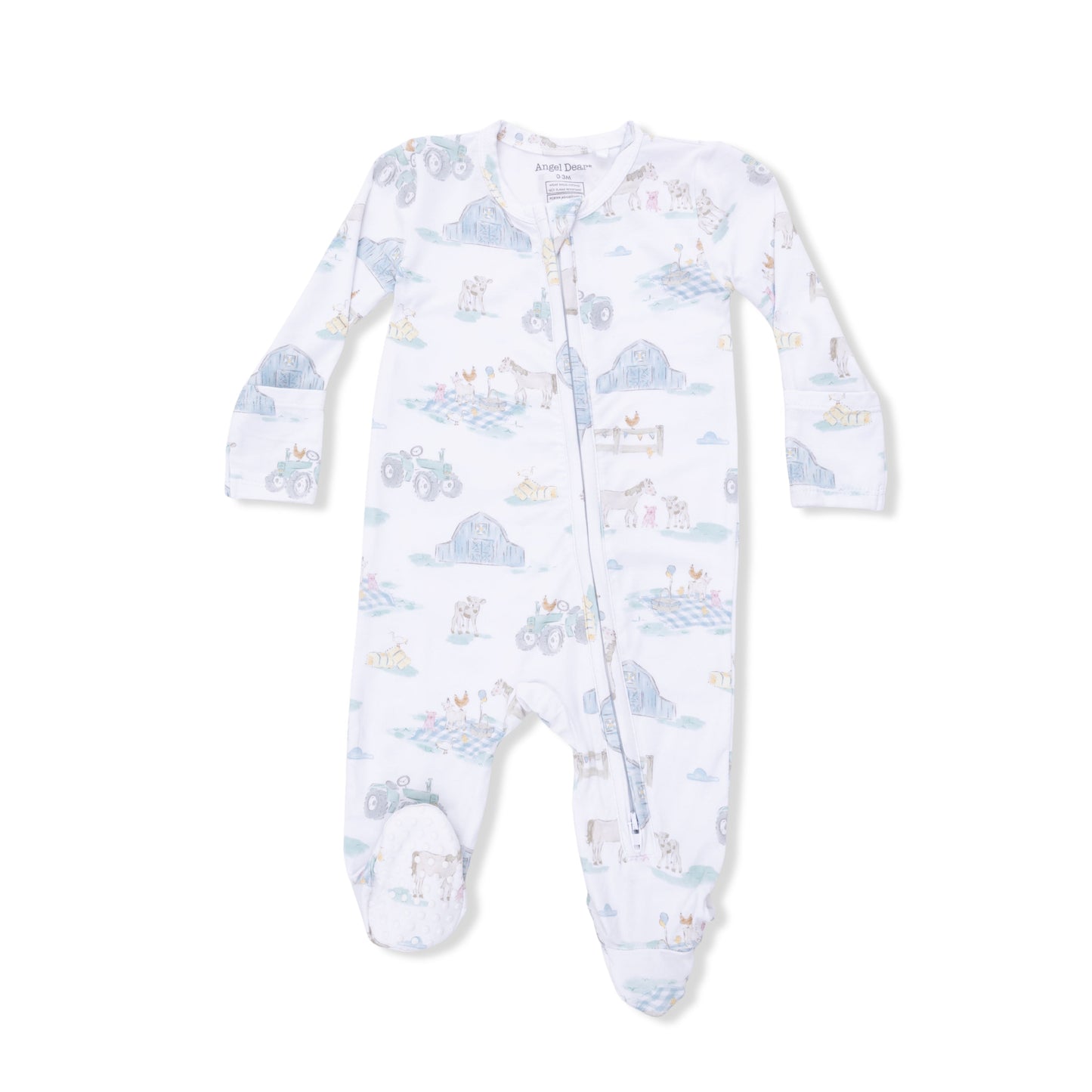 Farm Animal Party Zip Footie