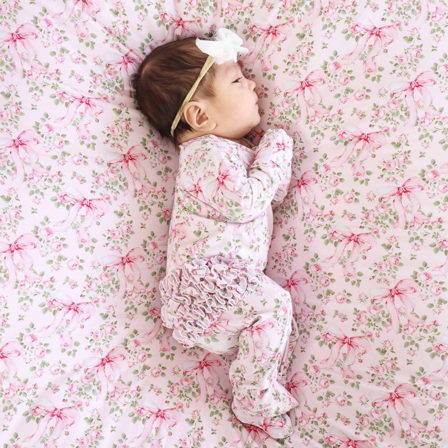 Bows In Bloom Ruffle Footie