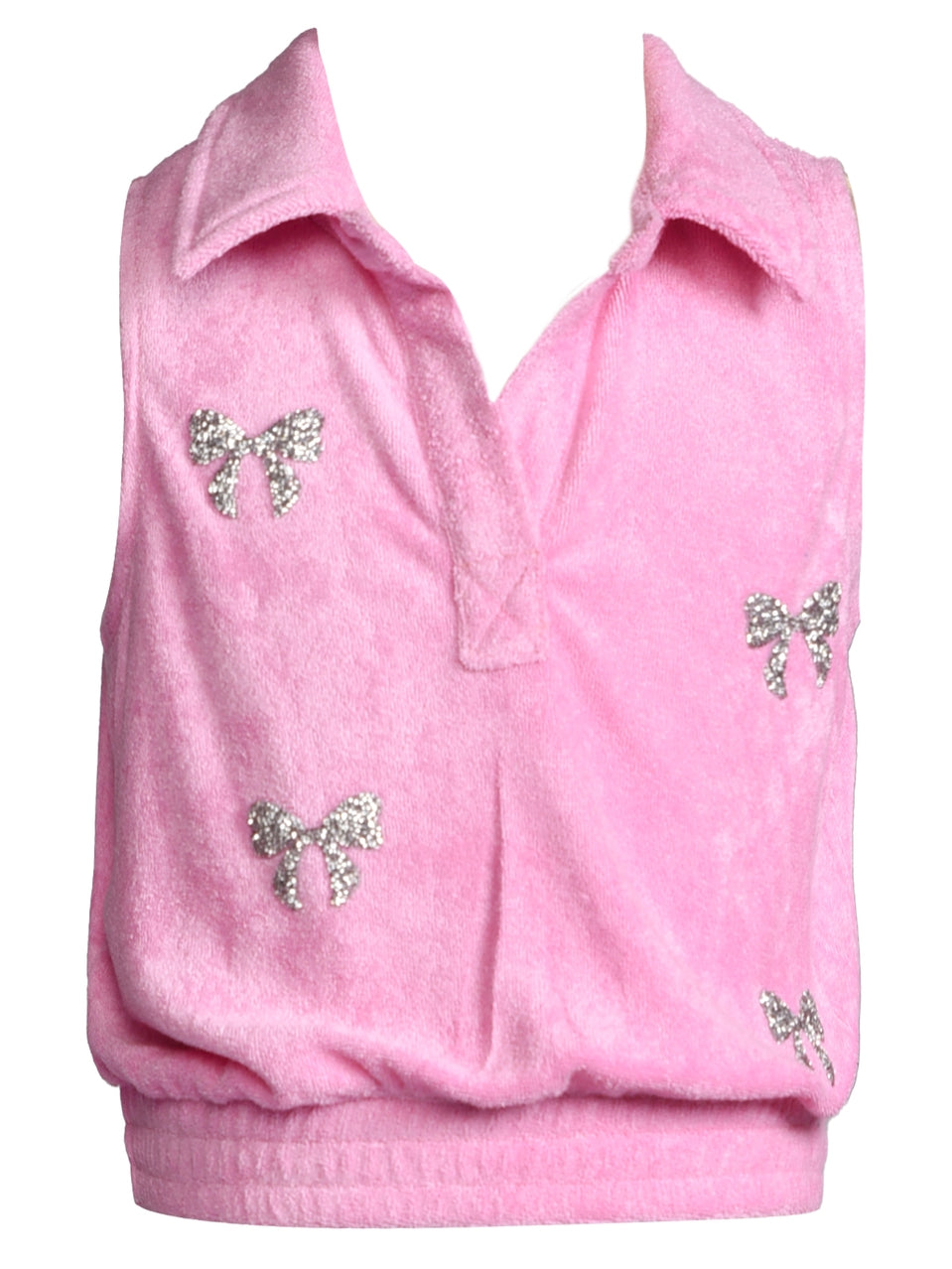 Sparkle Bow Collared Top