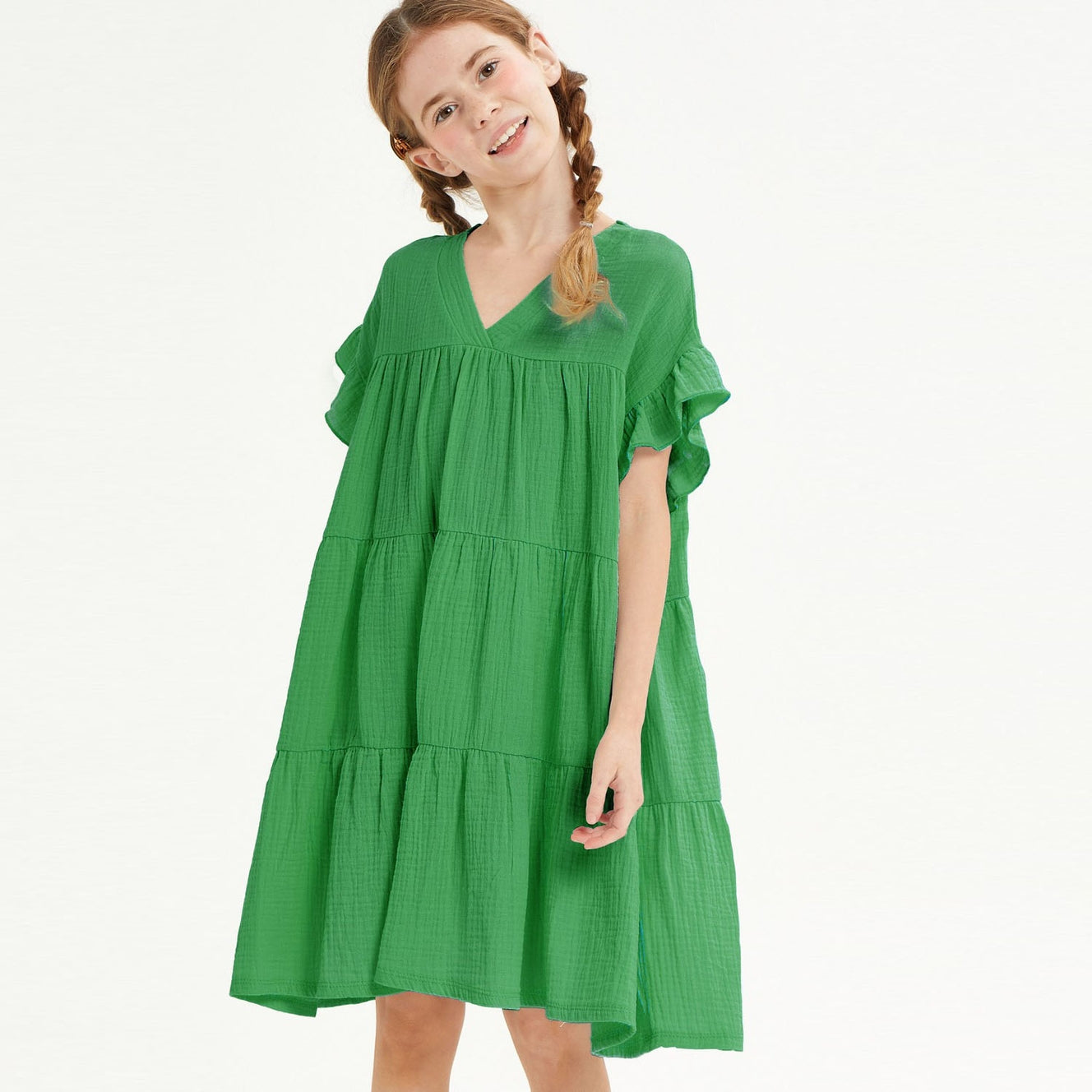 Kelly Green Gauze Dress