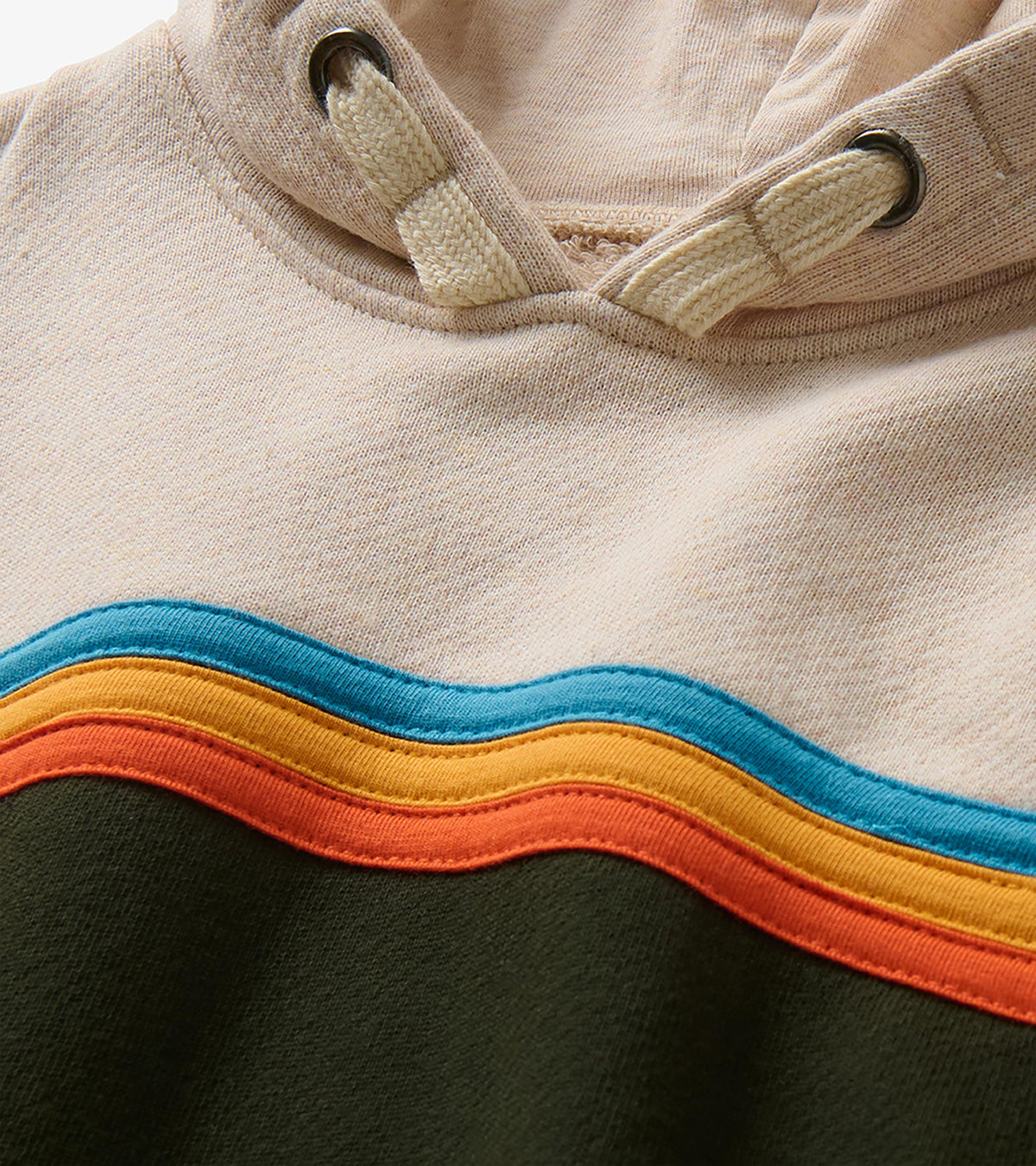 Oatmeal Colourblock Pullover Hoodie