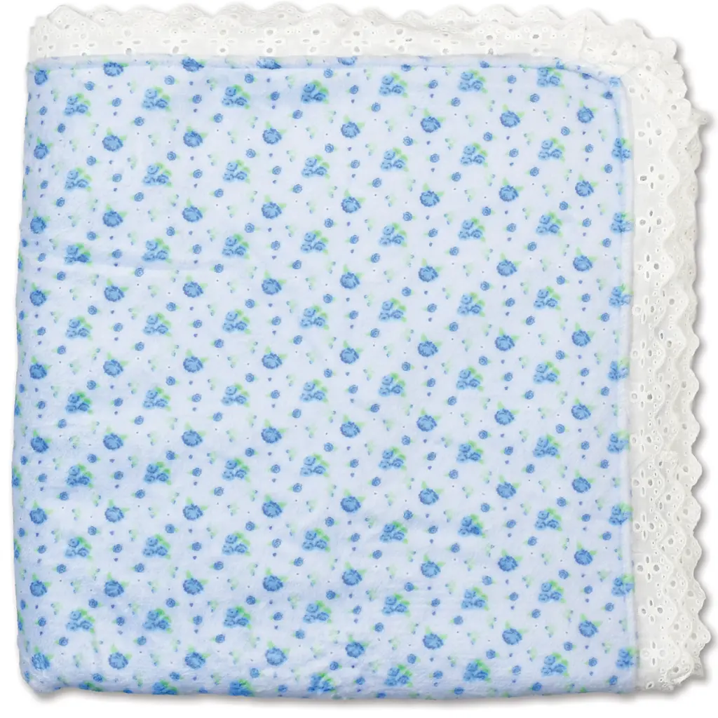 Blue Ditsy Plush Blanket