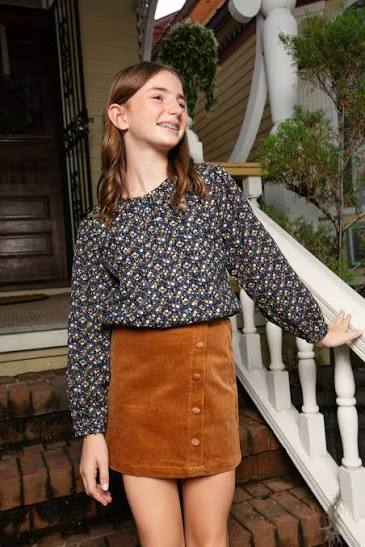Reese Honey Corduroy Skirt