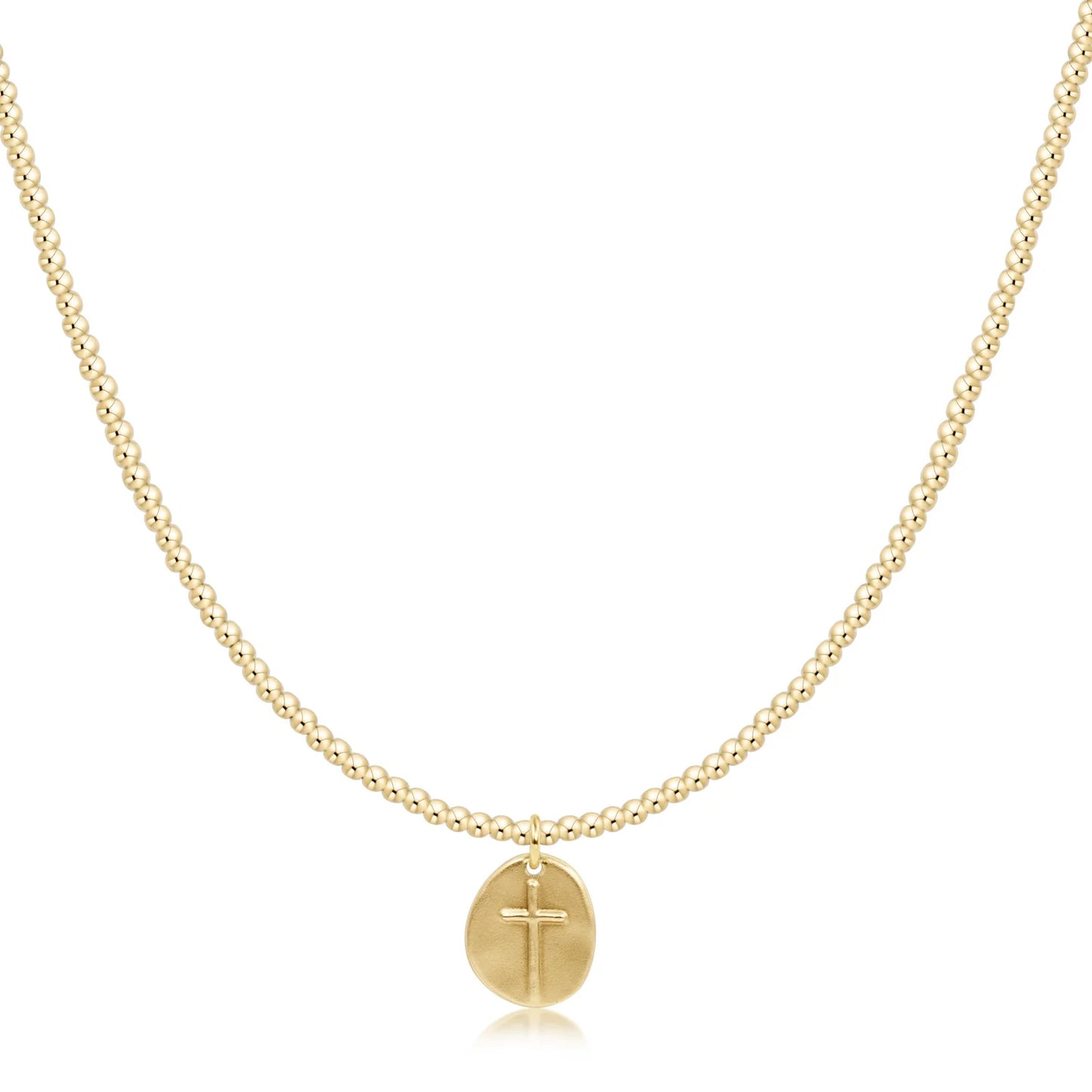 17" Choker Beaded - Classic Gold 2mm - Inspire Small Gold Disc