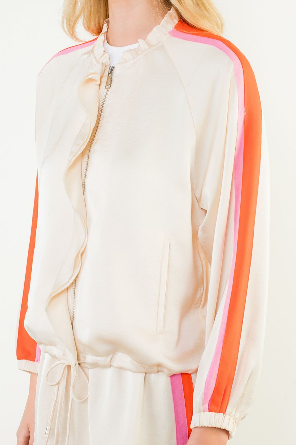 Track Suit Jacket And Short Set - Cream