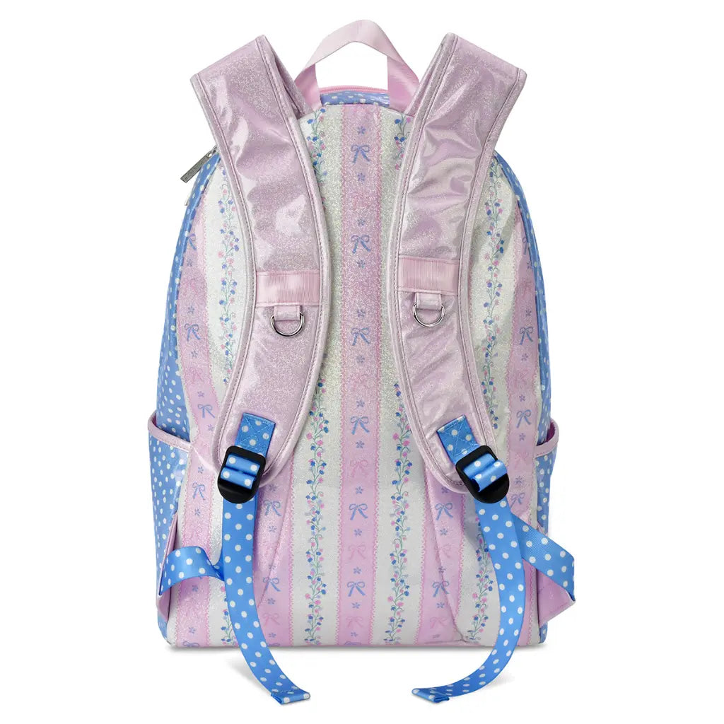 Pink Floral Stripe Backpack