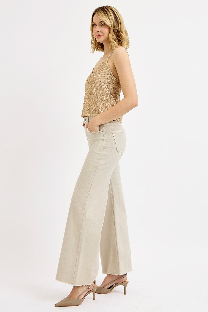 Tummy Control High Rise-Wide Leg-Palazzo Jeans