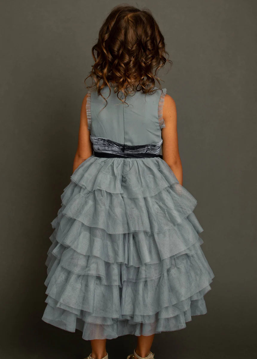 Dust Blue Geneva Petticoat Dress