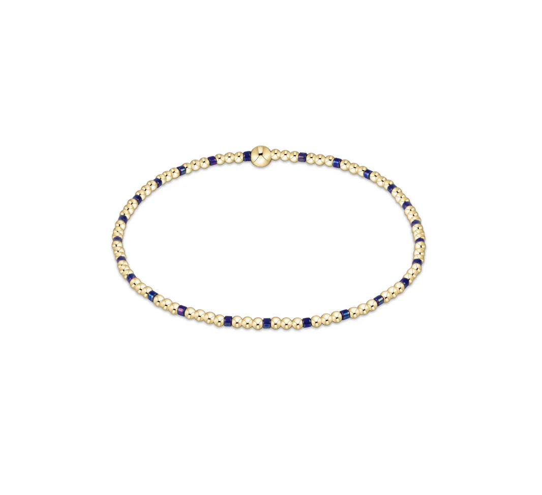 Hope Sincerity 2mm Bead Bracelet - Blue Metallic