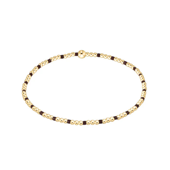 Hope Sincerity Pattern 2mm Bead Bracelet - Chocolate