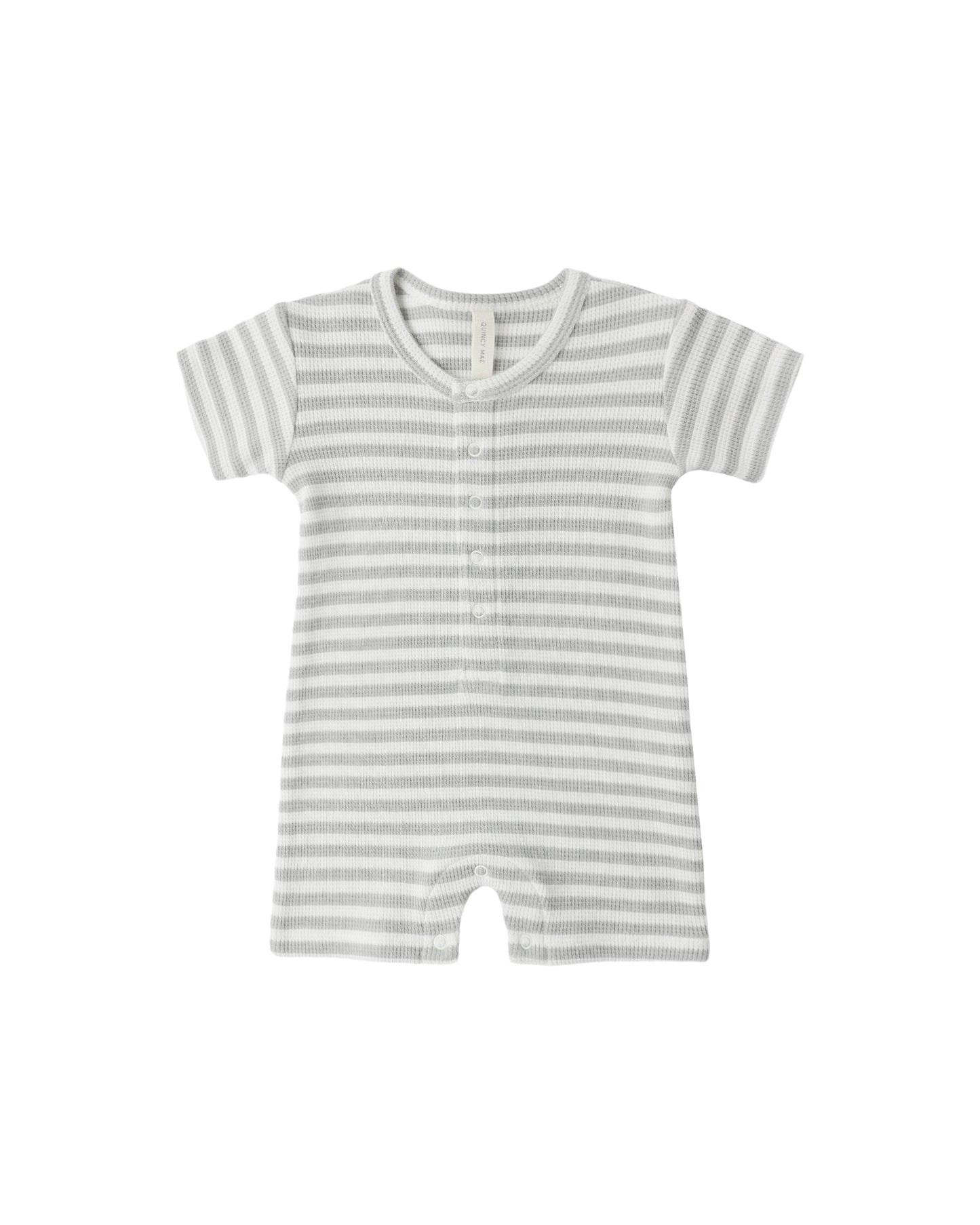 Sage Stripe Waffle Romper