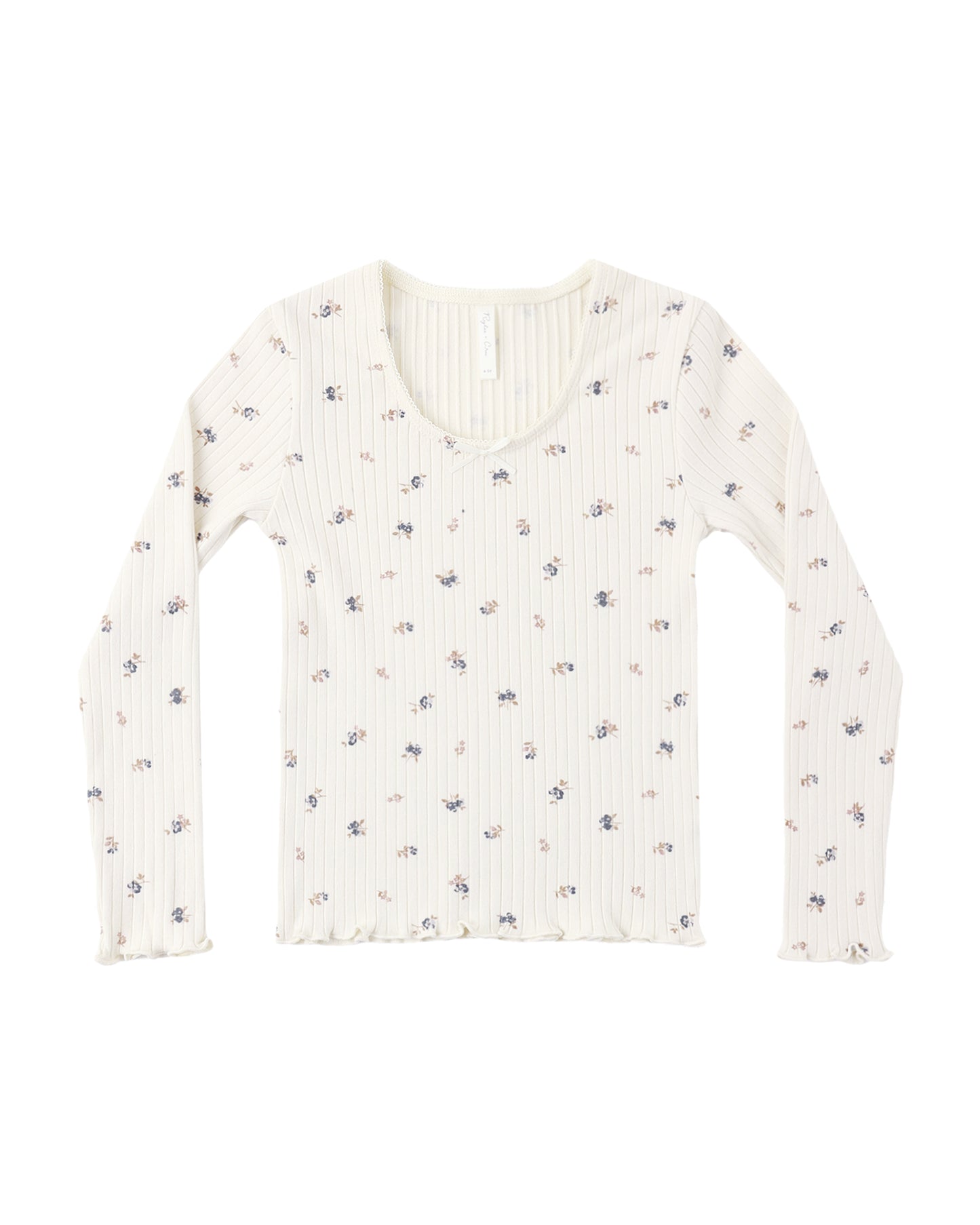 Ditsy Natural L/S Rib Tee