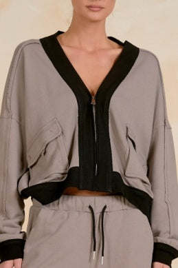 Taupe Zip Jacket