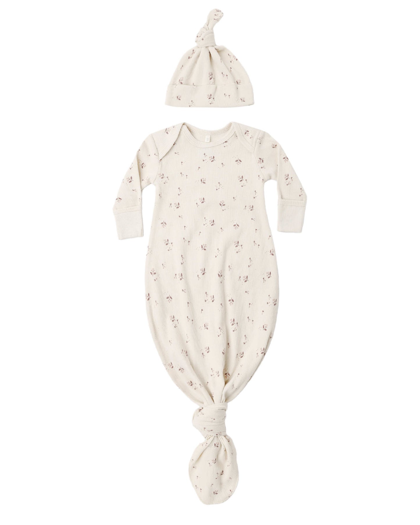 Fall Ditsy Knotted Gown Set