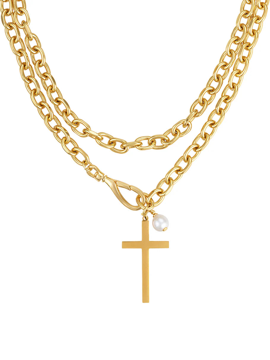 Marigold Cross Wrap Necklace