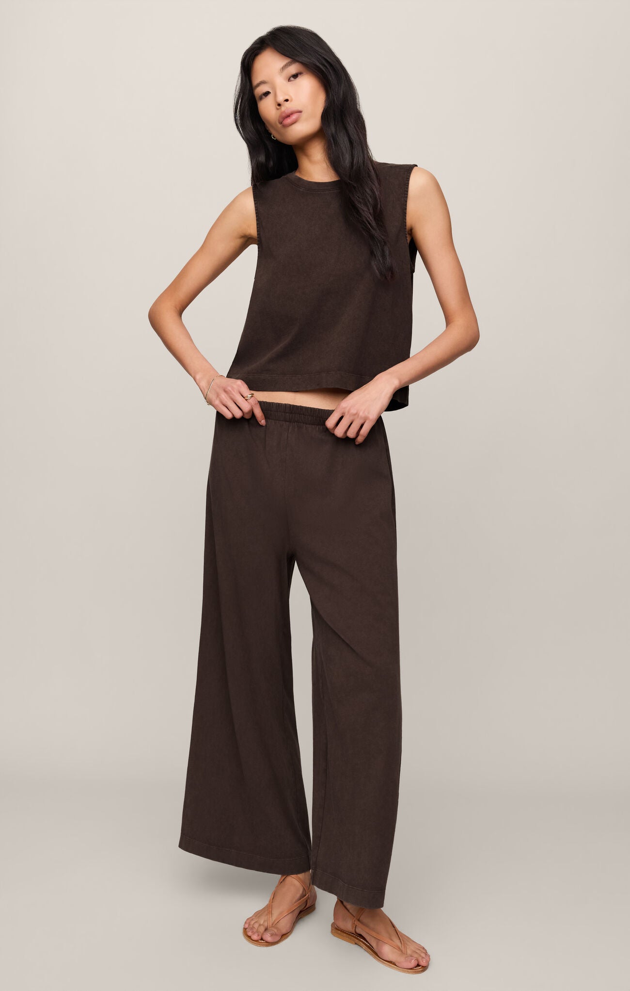 Scout Jersey Crop Flare Pant Dark Chocolate