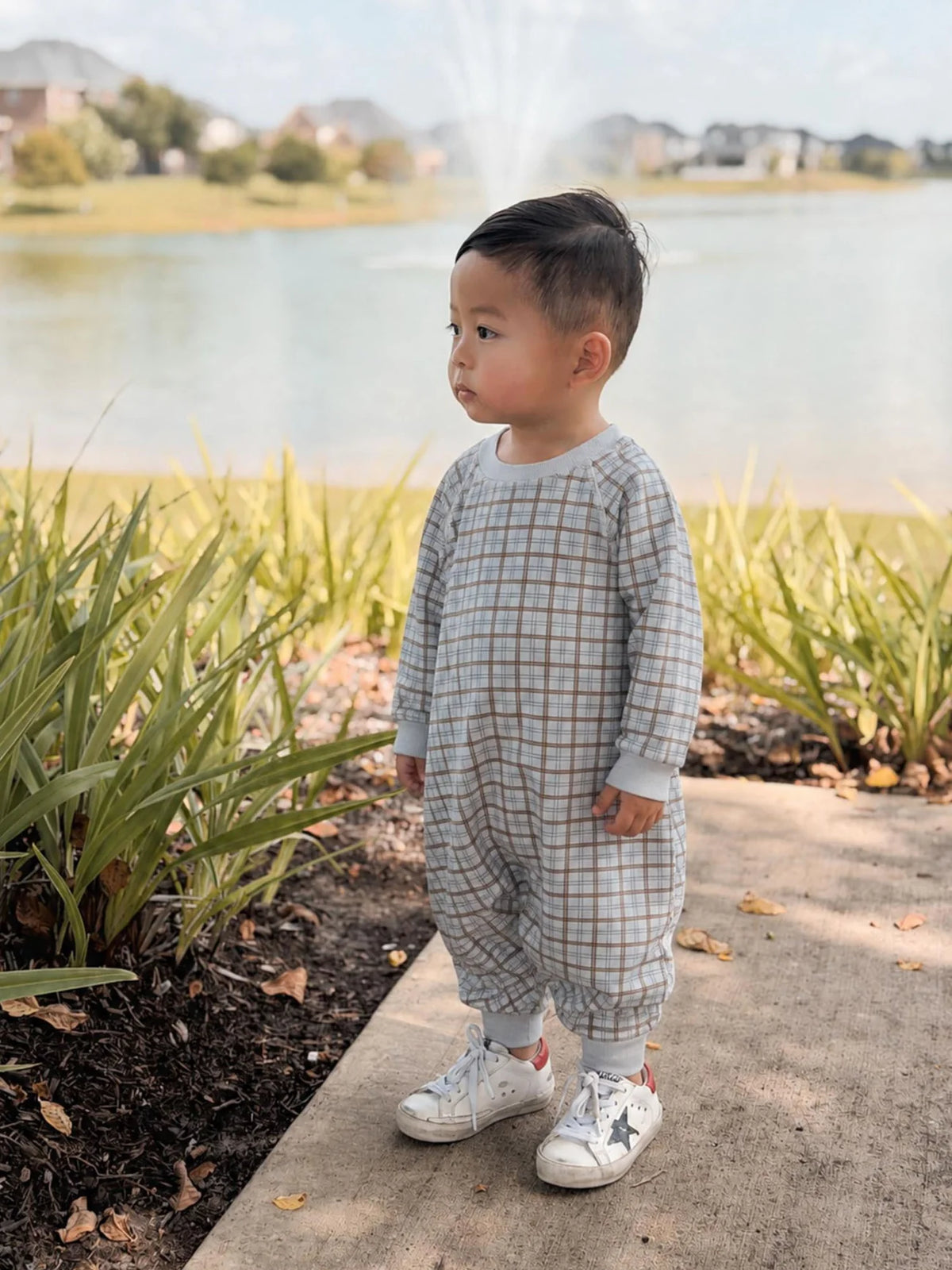 Plaid Fleece Jumpsuit