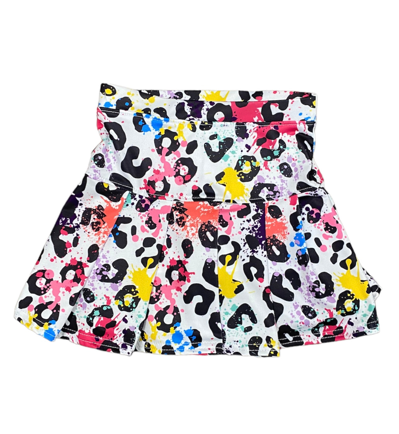 Leopard Splatter Paint Tennis Skort