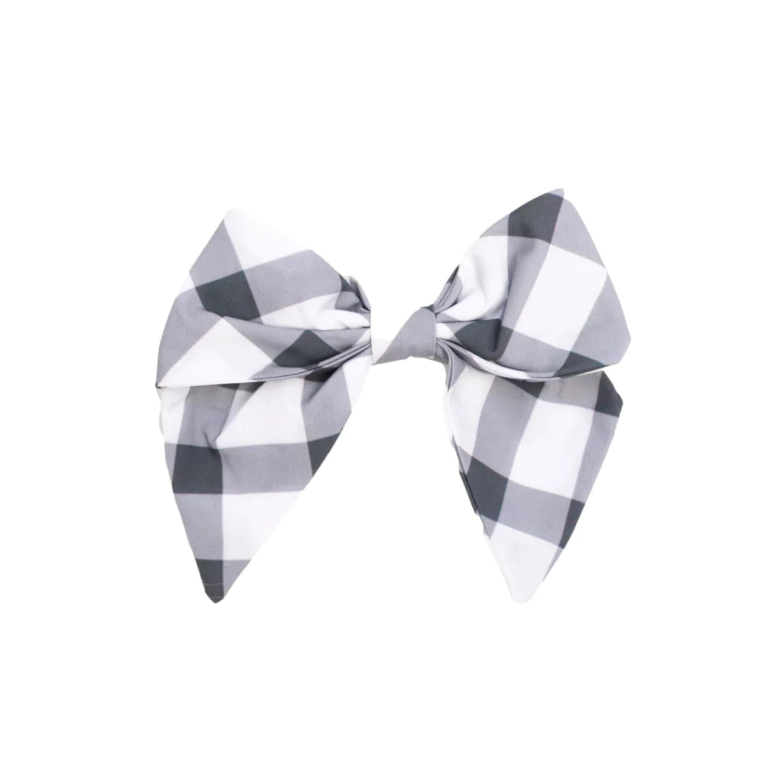 Classic bow Charcoal Plaid