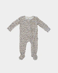 Cheetah in charcoal Footie romper