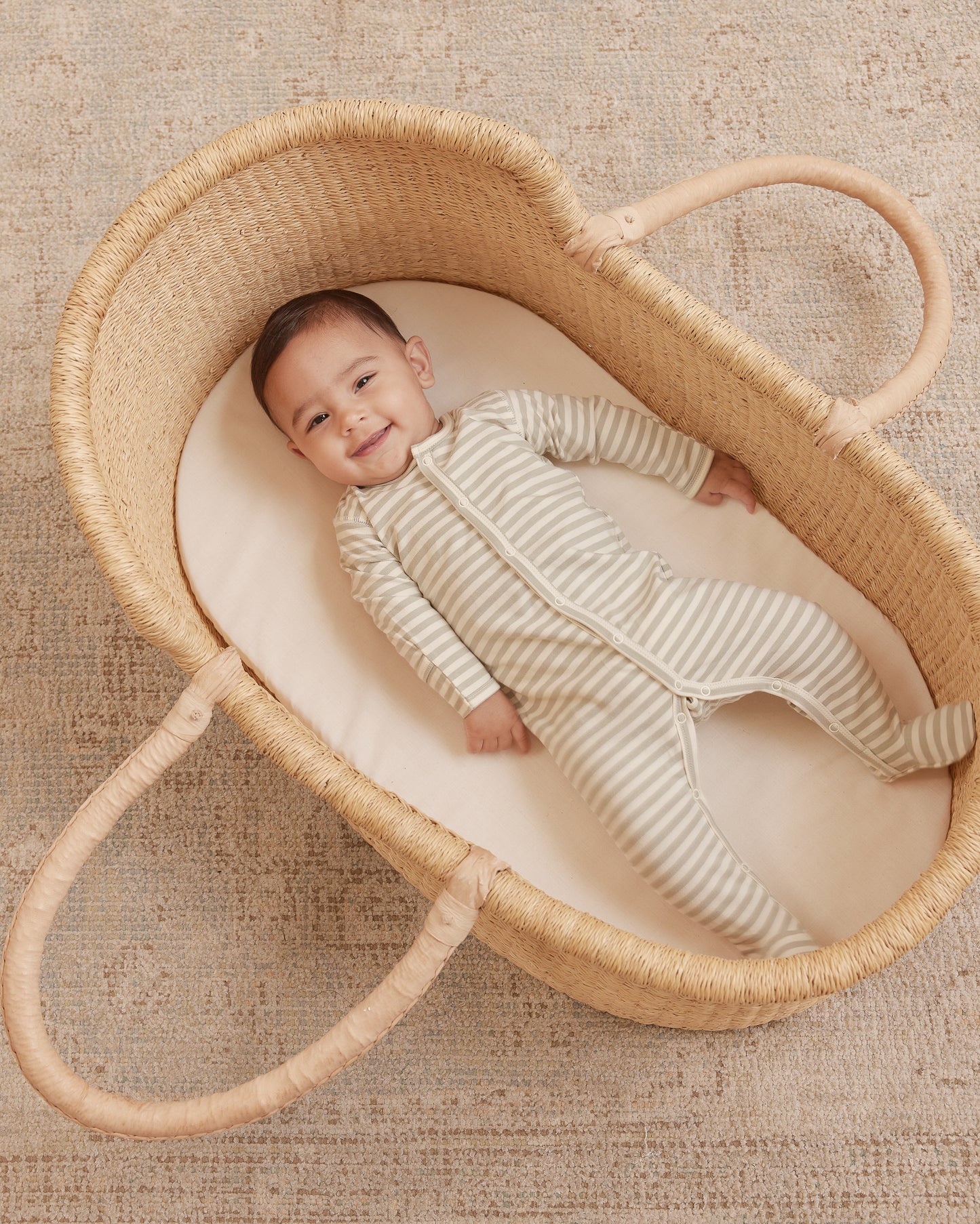 Pistachio Stripe Snap Footie