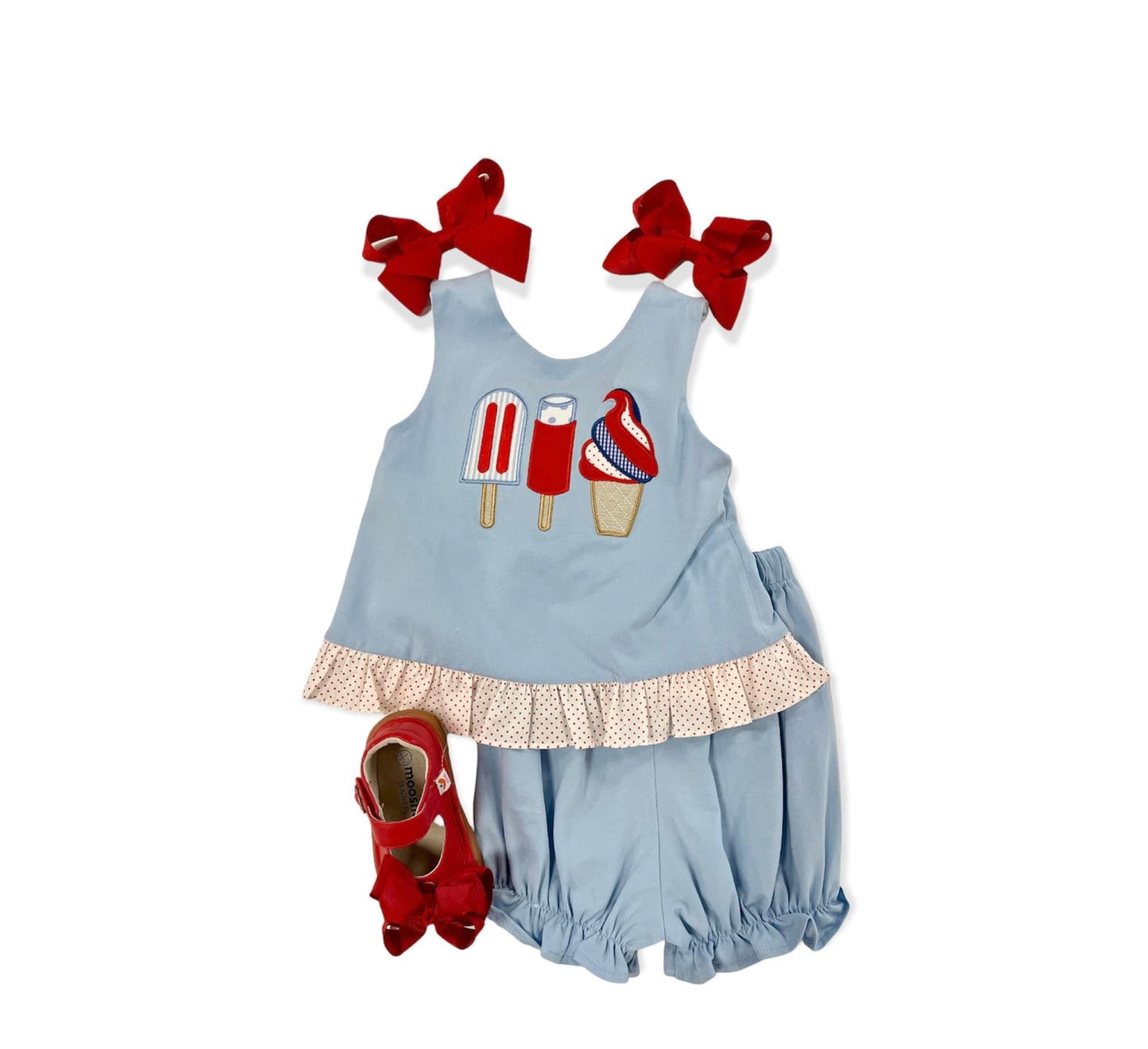 Red White & Blue Ice Cream Bloomer Set