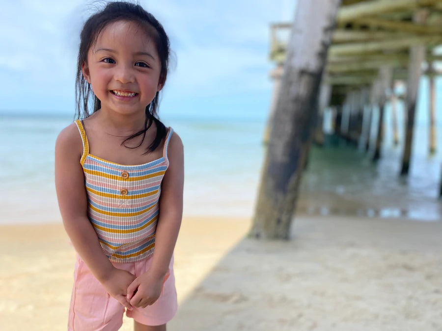 Pink Blue Stripe Tank