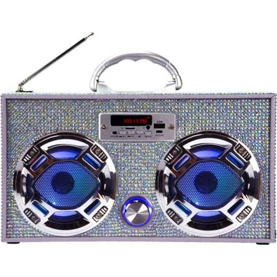 Iridescent Bling Retro Boombox