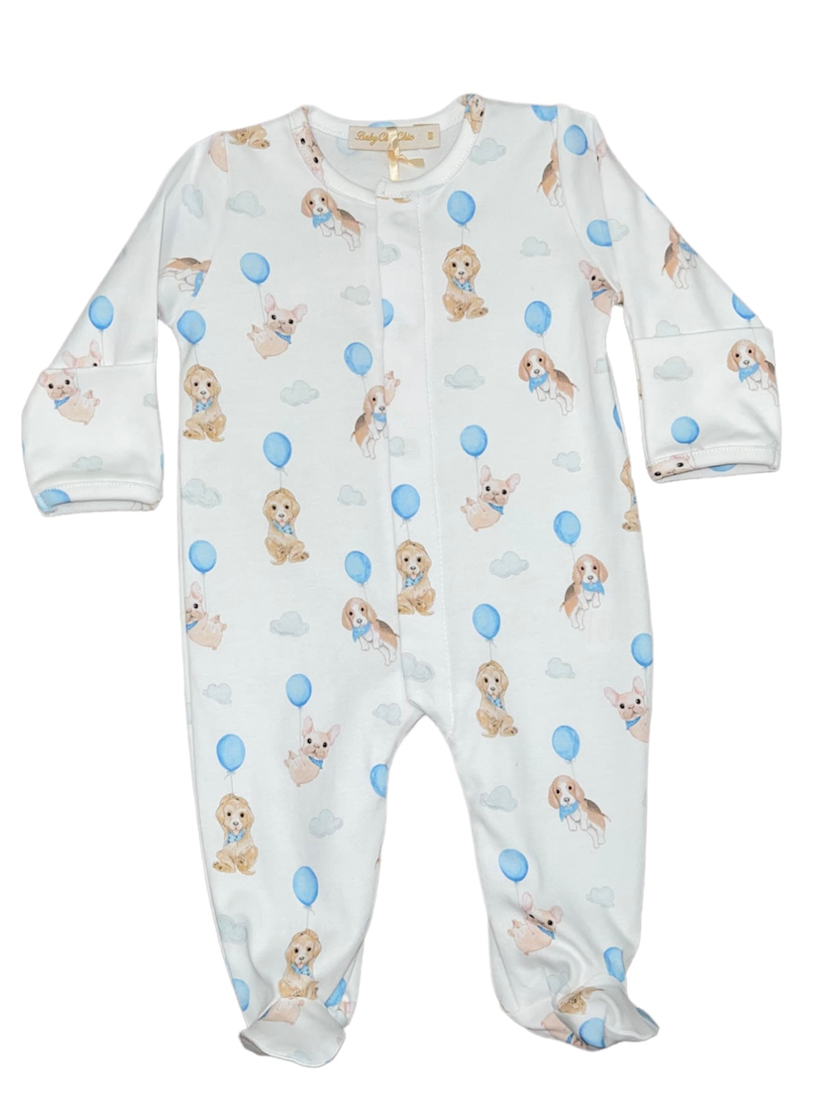 Cute Puppies Blue Footie