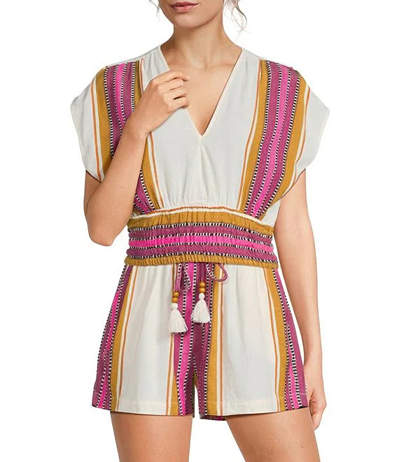 Natural Pink Striped Short