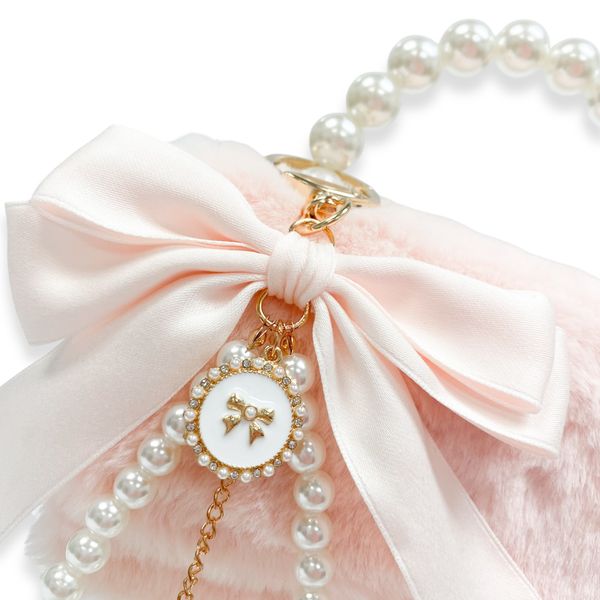 Pink Furry Charm Purse