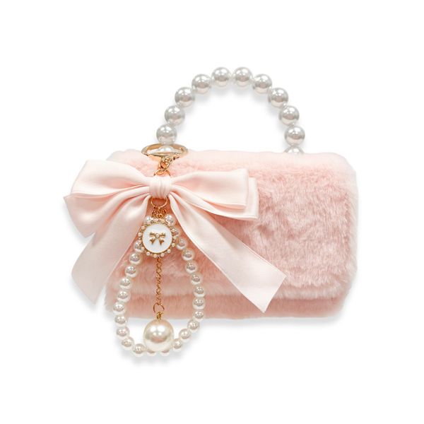 Pink Furry Charm Purse