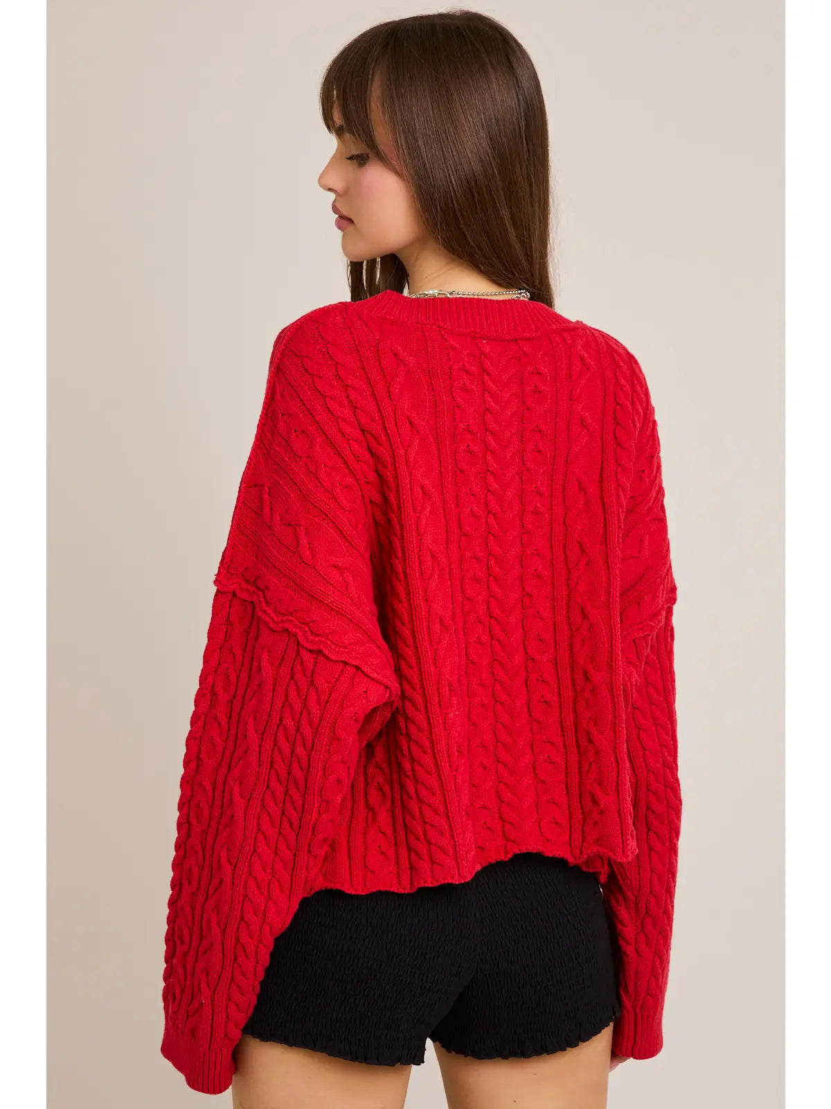 Flag Cable Knit Pullover Sweater
