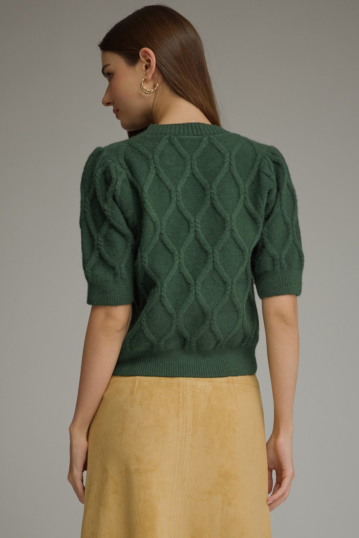 Cable Knit Top - Hunter Green