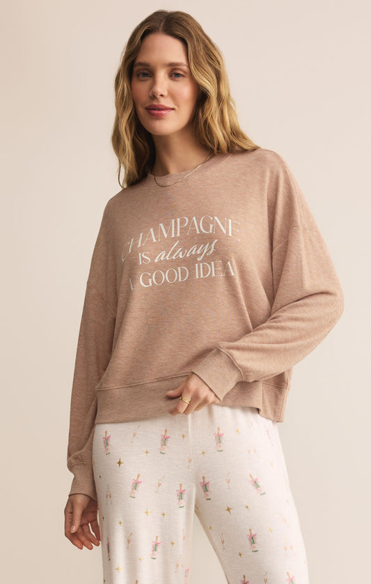 Champagne Long Sleeve Top