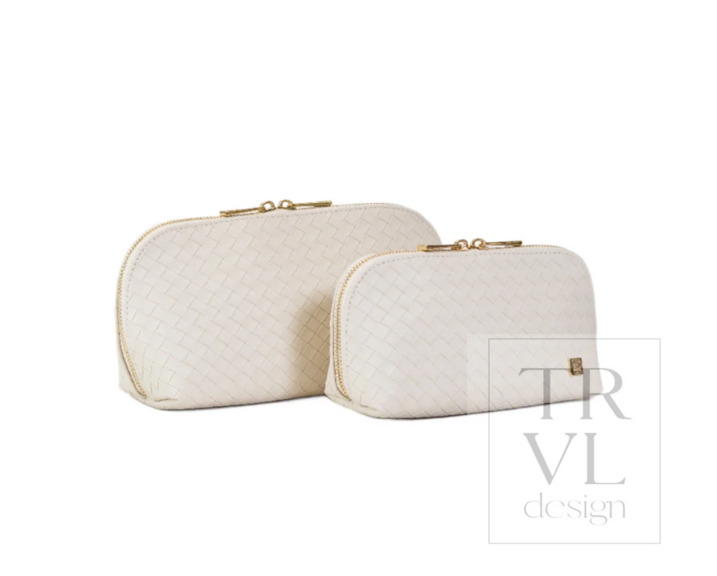Cosmetic Case- Duo Set in Woven Jet