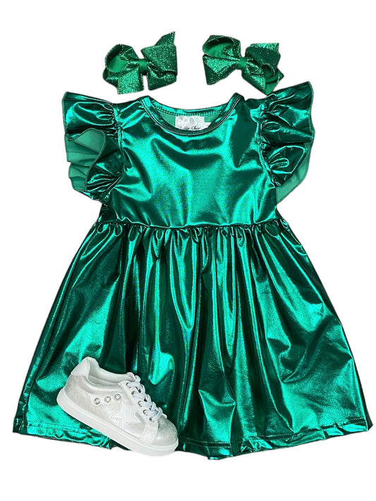 Green Metallic Dress