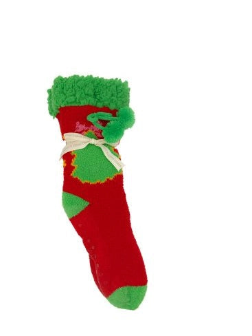 Holiday Fuzzy Socks - Tree