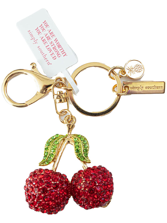 Bag Charm Cherry - Red Rhinestone