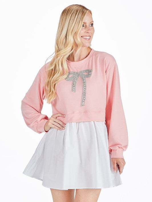 Rhinestone Bow Sweater