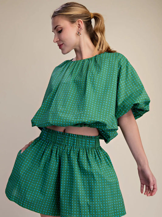 Kelly Green Polkadot Set