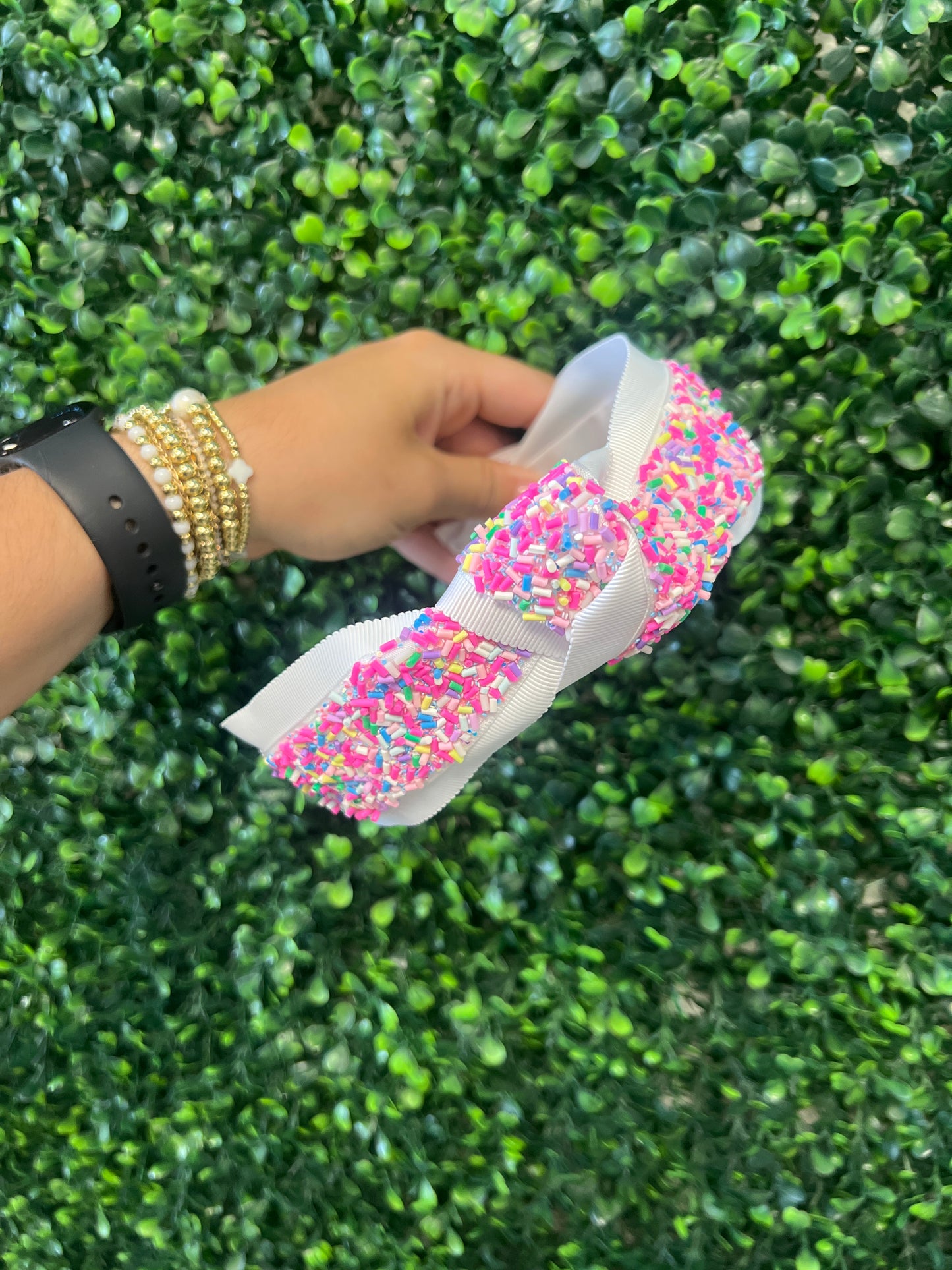 White Sprinkle Knot Headband