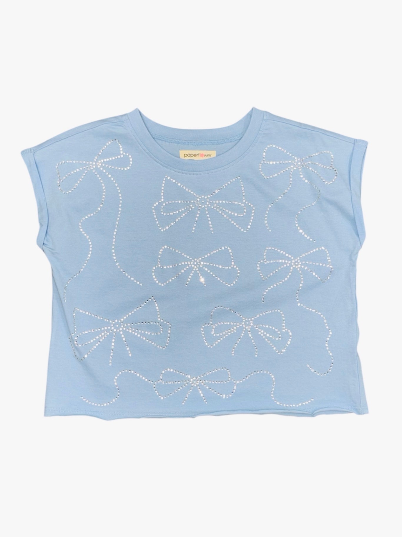 Rhinestones Dolman Top Clear Sky