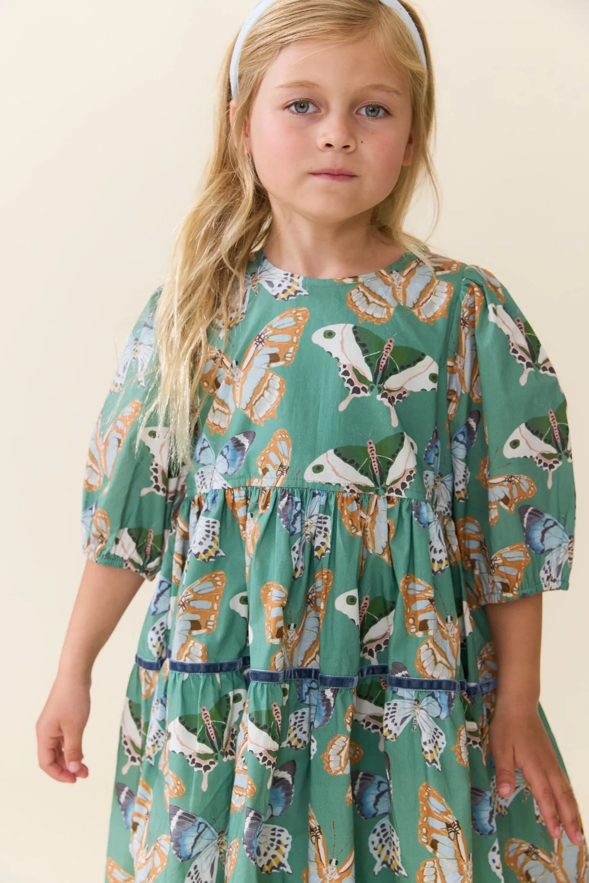 Maribelle Dress-Green Butterflies