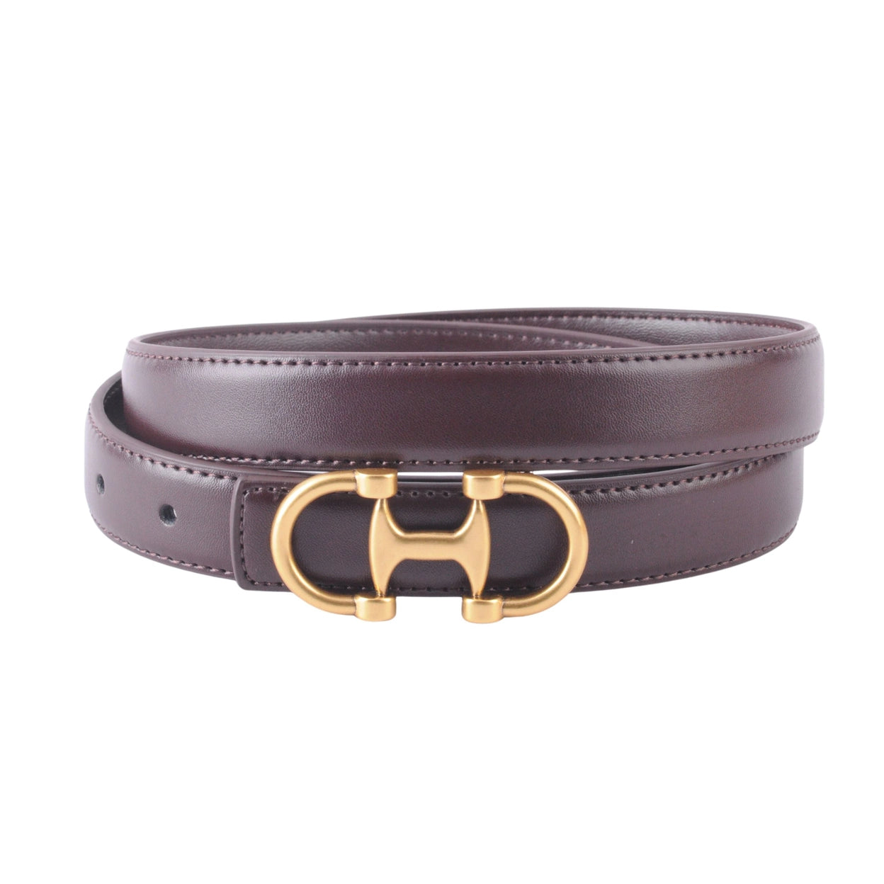 Horsebit Buckle Brown Leather Belt