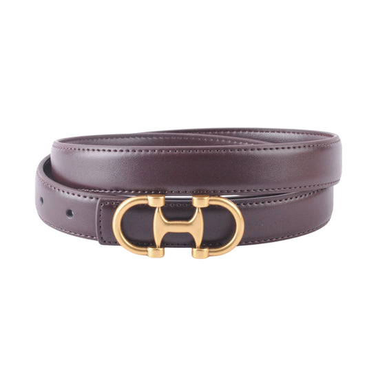 Horsebit Buckle Brown Leather Belt