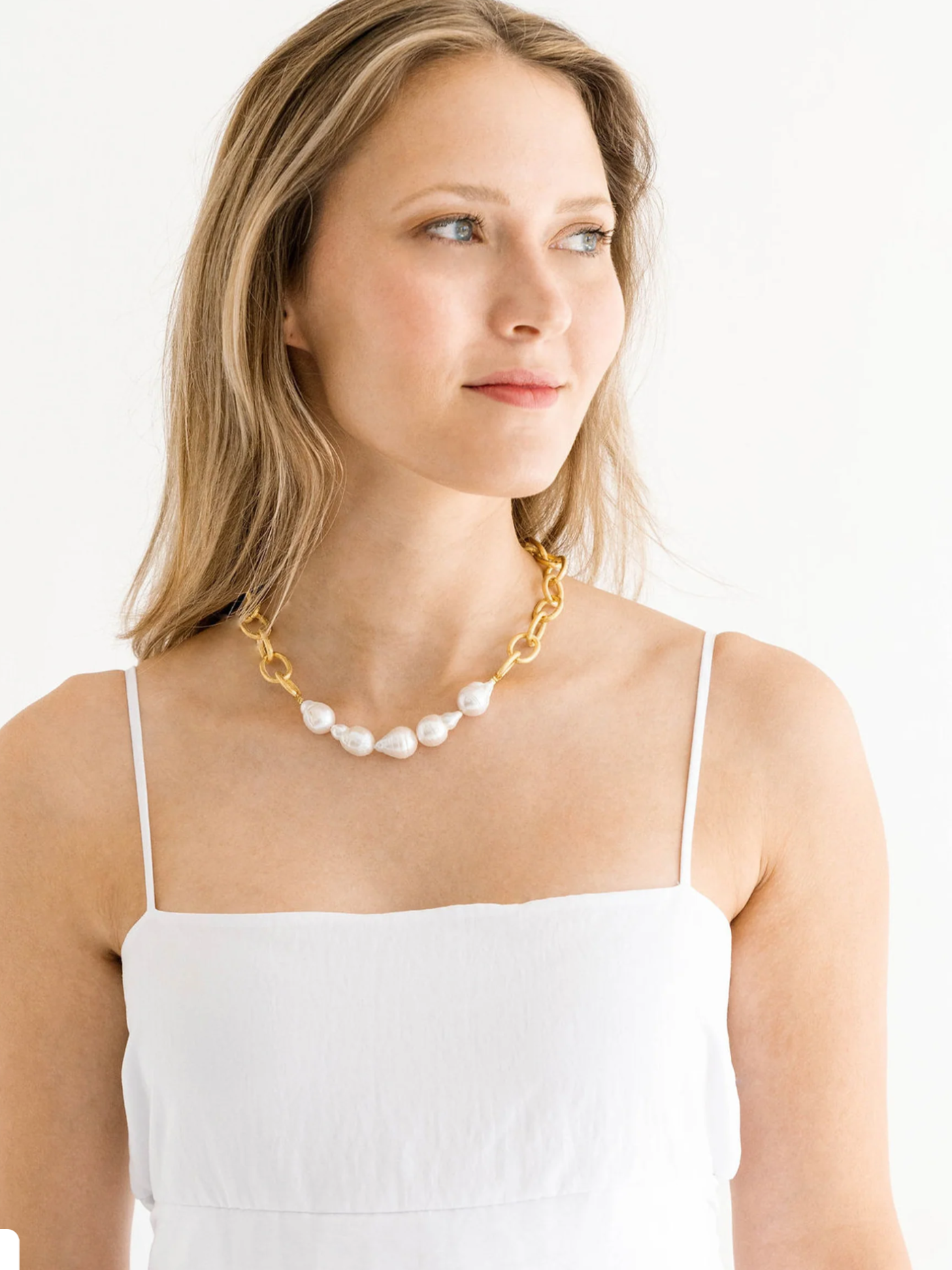 Baroque Pearl Chain Necklace