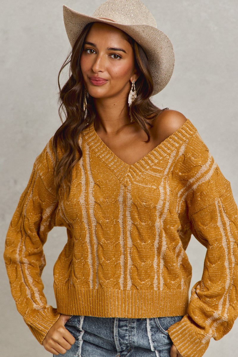 Two Toned Golden Sweater