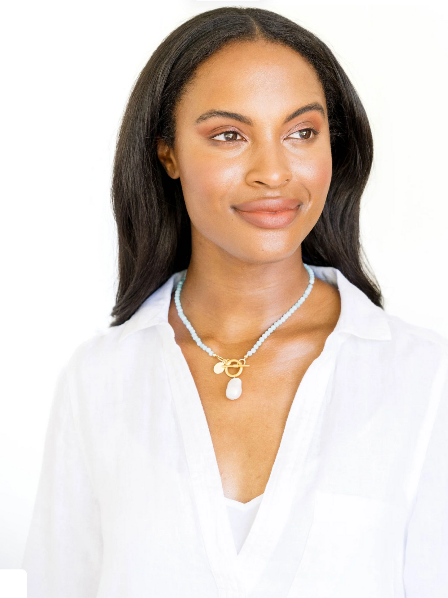 Katie Necklace in Aqua Blue